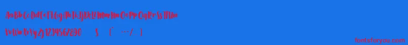 Slow Life Font – Red Fonts on Blue Background