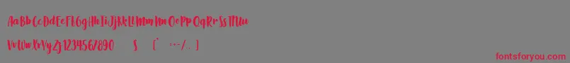Slow Life-Schriftart – Rote Schriften auf grauem Hintergrund