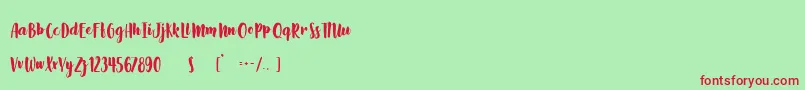 Slow Life Font – Red Fonts on Green Background
