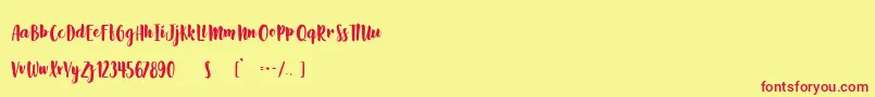 Slow Life Font – Red Fonts on Yellow Background