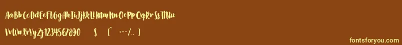 Slow Life Font – Yellow Fonts on Brown Background