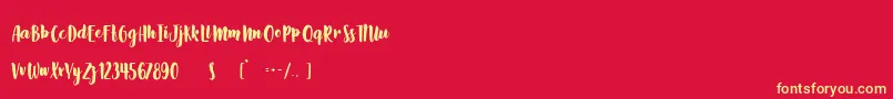 Slow Life Font – Yellow Fonts on Red Background
