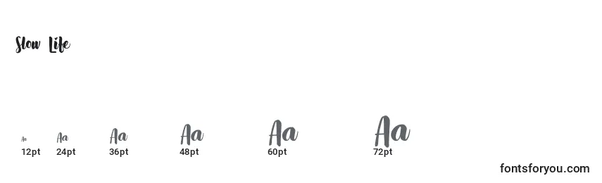 Größen der Schriftart Slow Life