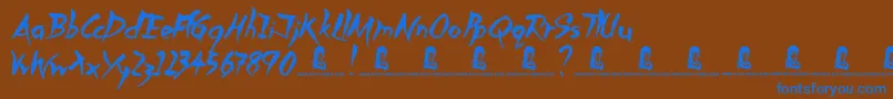 Slowed Down Font – Blue Fonts on Brown Background