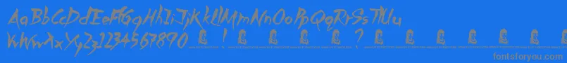 Slowed Down Font – Gray Fonts on Blue Background