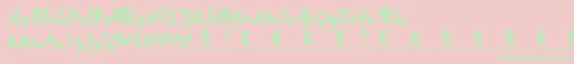 Slowed Down Font – Green Fonts on Pink Background
