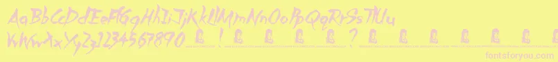 Slowed Down Font – Pink Fonts on Yellow Background