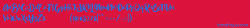 フォントSlowly One – 赤い背景に青い文字