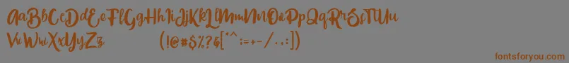 Slowly One Font – Brown Fonts on Gray Background