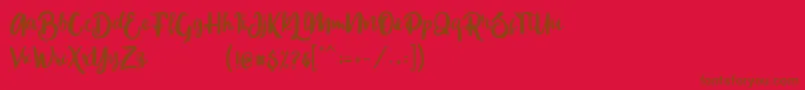 Slowly One Font – Brown Fonts on Red Background