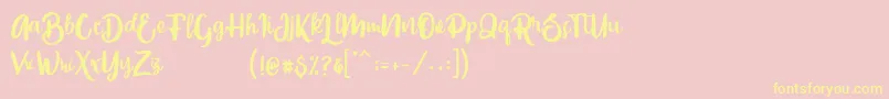 Slowly One Font – Yellow Fonts on Pink Background