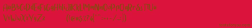 Slowly Two-fontti – ruskeat fontit punaisella taustalla