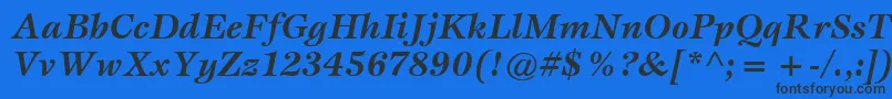 Czcionka ItcEspritLtBoldItalic – czarne czcionki na niebieskim tle