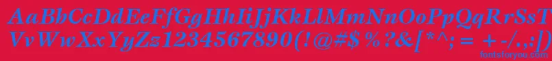 ItcEspritLtBoldItalic Font – Blue Fonts on Red Background