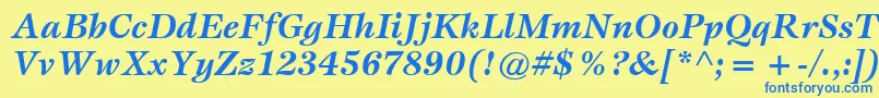 ItcEspritLtBoldItalic Font – Blue Fonts on Yellow Background