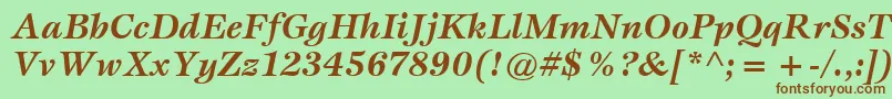 ItcEspritLtBoldItalic Font – Brown Fonts on Green Background