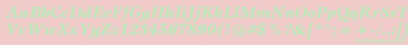 ItcEspritLtBoldItalic Font – Green Fonts on Pink Background