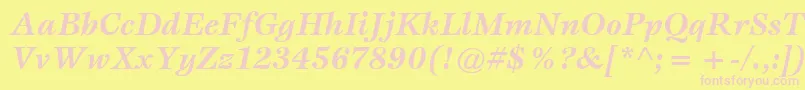 ItcEspritLtBoldItalic Font – Pink Fonts on Yellow Background