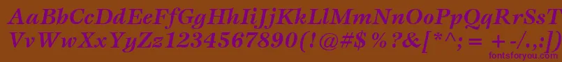 ItcEspritLtBoldItalic Font – Purple Fonts on Brown Background