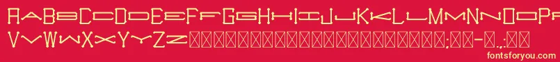 Slugger Monogram Font – Yellow Fonts on Red Background