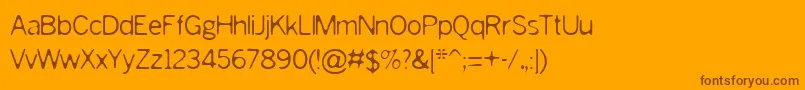 Weitere Informationen zur SLURRY-Schriftart SLURRY-Schriftart – Braune Schriften auf orangefarbenem Hintergrund