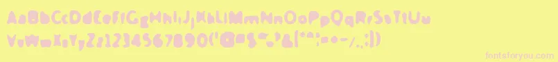 slushfaux-fontti – vaaleanpunaiset fontit keltaisella taustalla