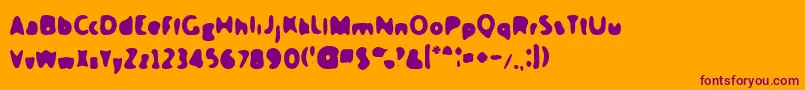 slushfaux-Schriftart – Violette Schriften auf orangefarbenem Hintergrund