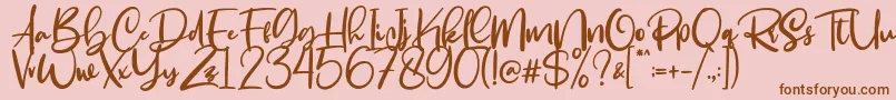 Smackover Font – Brown Fonts on Pink Background