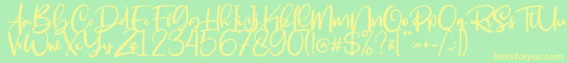 Smackover-Schriftart – Gelbe Schriften auf grünem Hintergrund