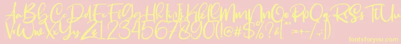 Smackover Font – Yellow Fonts on Pink Background