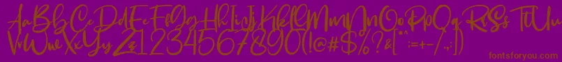 Smackover Font – Brown Fonts on Purple Background