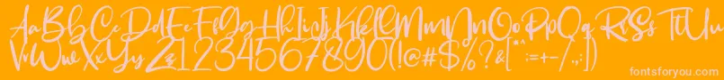 Smackover Font – Pink Fonts on Orange Background