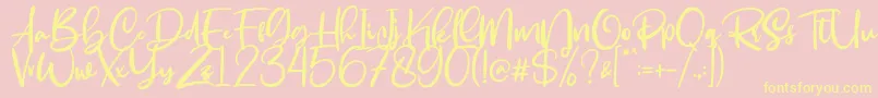 Smackover Font – Yellow Fonts on Pink Background