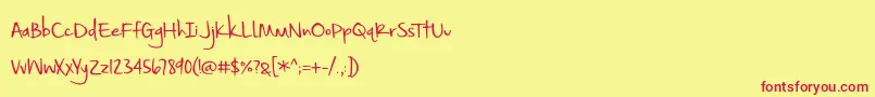 Small Town Skyline Font – Red Fonts on Yellow Background