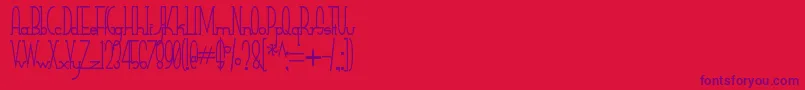 Fonte SmallTall – fontes roxas em um fundo vermelho