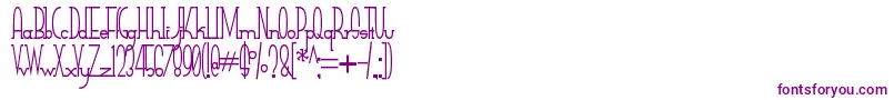 SmallTall-Schriftart – Violette Schriften auf weißem Hintergrund
