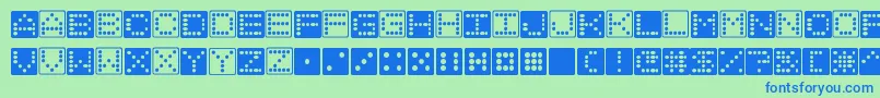 Fonte Dice – fontes azuis em um fundo verde