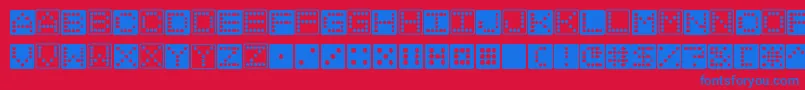Fonte Dice – fontes azuis em um fundo vermelho