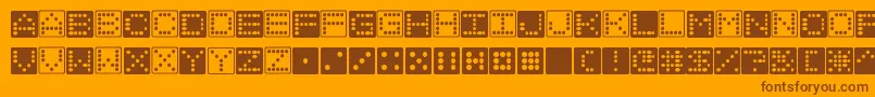 Dice Font – Brown Fonts on Orange Background