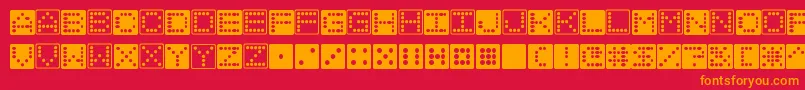 Dice Font – Orange Fonts on Red Background