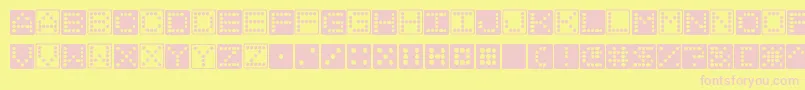 Dice Font – Pink Fonts on Yellow Background