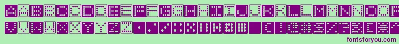 Dice Font – Purple Fonts on Green Background