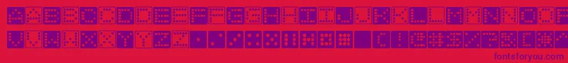 Police Dice – polices violettes sur fond rouge
