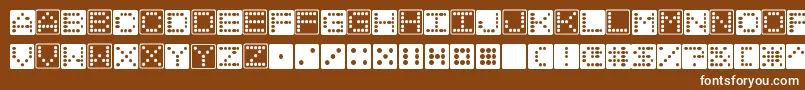 Dice-Schriftart – Weiße Schriften auf braunem Hintergrund
