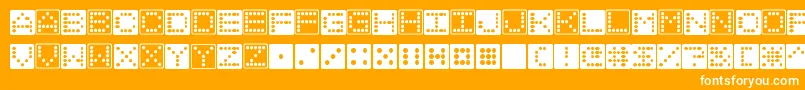 Dice Font – White Fonts on Orange Background