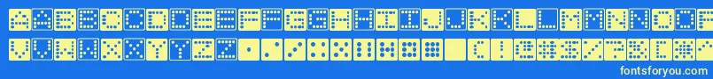 Dice Font – Yellow Fonts on Blue Background