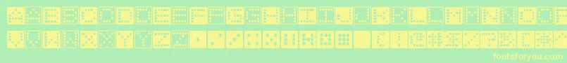 Dice-Schriftart – Gelbe Schriften auf grünem Hintergrund
