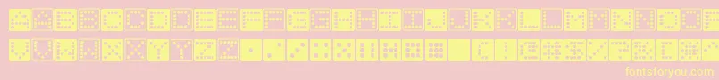 Dice-Schriftart – Gelbe Schriften auf rosa Hintergrund