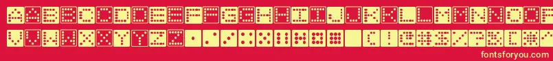 Fonte Dice – fontes amarelas em um fundo vermelho