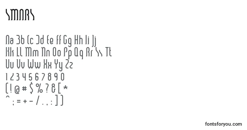 A fonte SMARS    (141241) – alfabeto, números, caracteres especiais